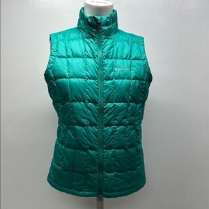 Marmot Vest Puffer Quilted Sleeveless Duck Down Feather Aqua Blue Girls Large